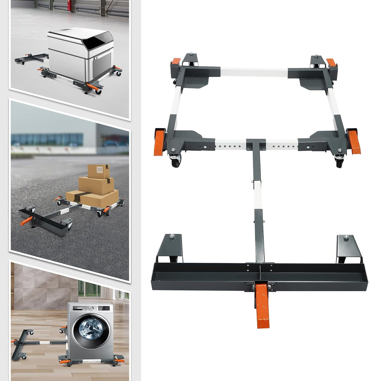 Undercat Mobile Base, Heavy Duty Universal Mobile Base with 6 Universal Wheels, 600 lbs Load Capacity, Adjustable Mobile Base for Mobilizing Small Mechanical Equipment, Home Appliances