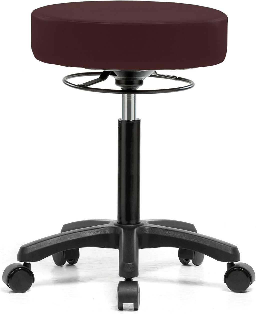 Perch Life Height Adjustable Stool | Medium Bench Height 20.5-28' | Burgundy Fabric
