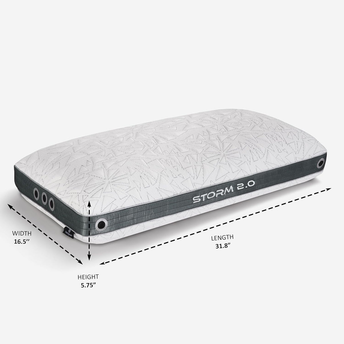 Bedgear Storm Performance Pillow, 2.0 Cooling Pillow for Side Sleepers, Medium Firm Support, Ver-Tex Cooling Cover, Air-X Mesh, Washable