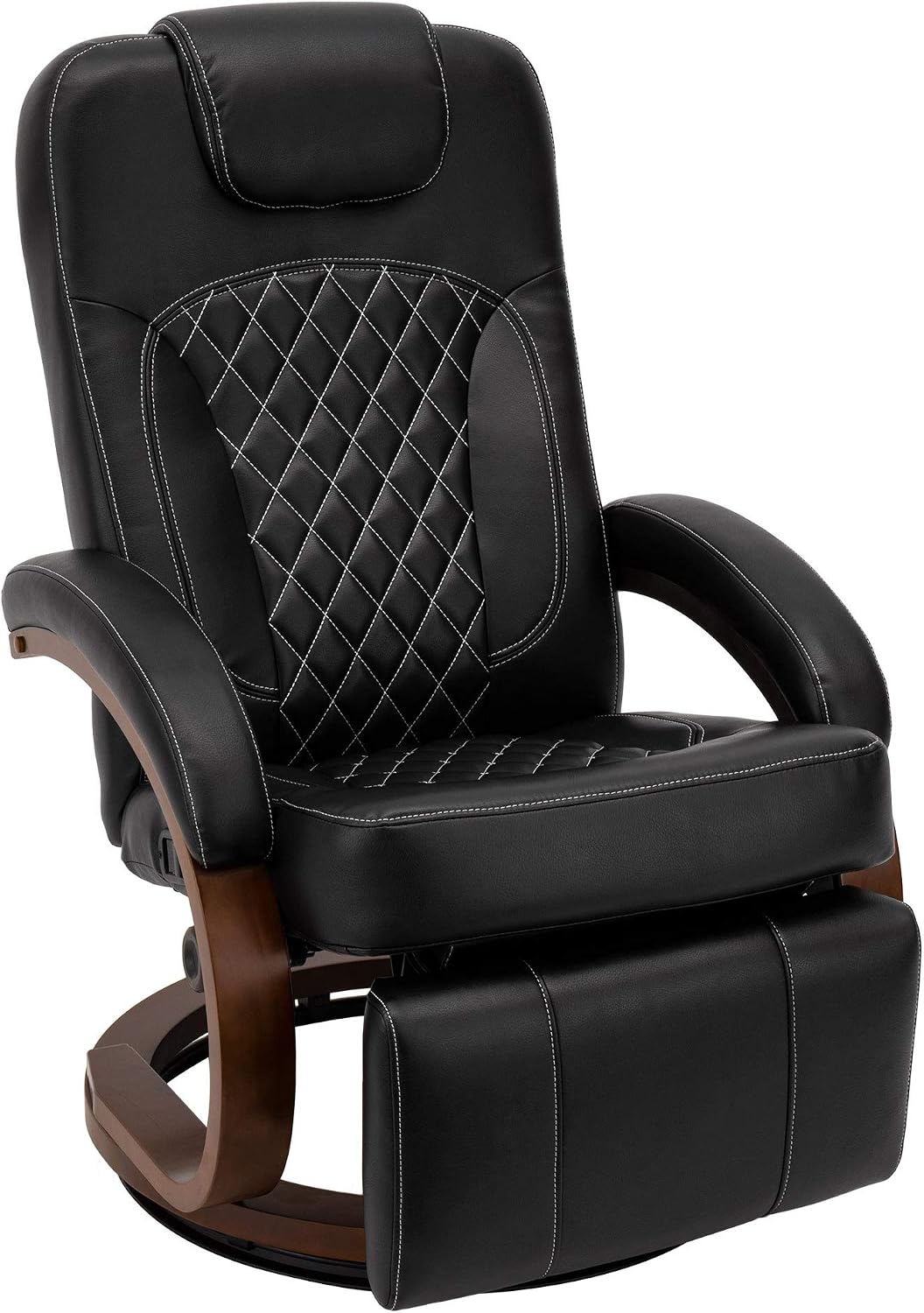 RecPro Nash 28' RV Euro Chair Recliner in Black | Modern Design | RV Furniture | Swivel Base | Recliner Chair (2 Chairs)