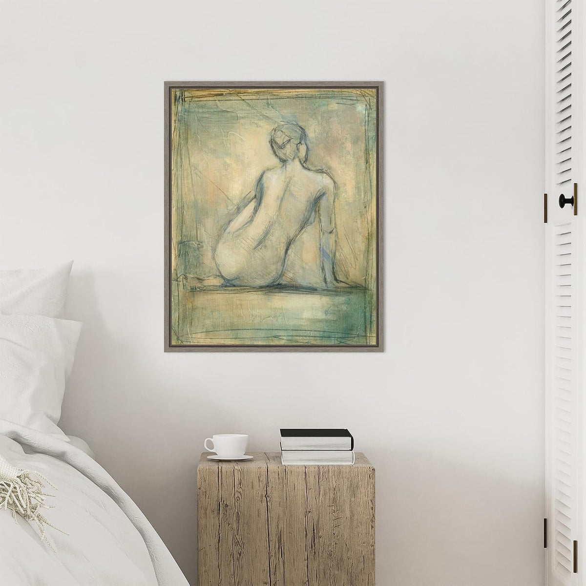 Amanti Art Framed Canvas Wall Art 28x23 Contemporary Figure Study I by Ethan Harper, Framed Wall Art Canvas, Abstract Artwork, Country Rustic Decor, Medium Poster Painting for Living Room, Bedroom,