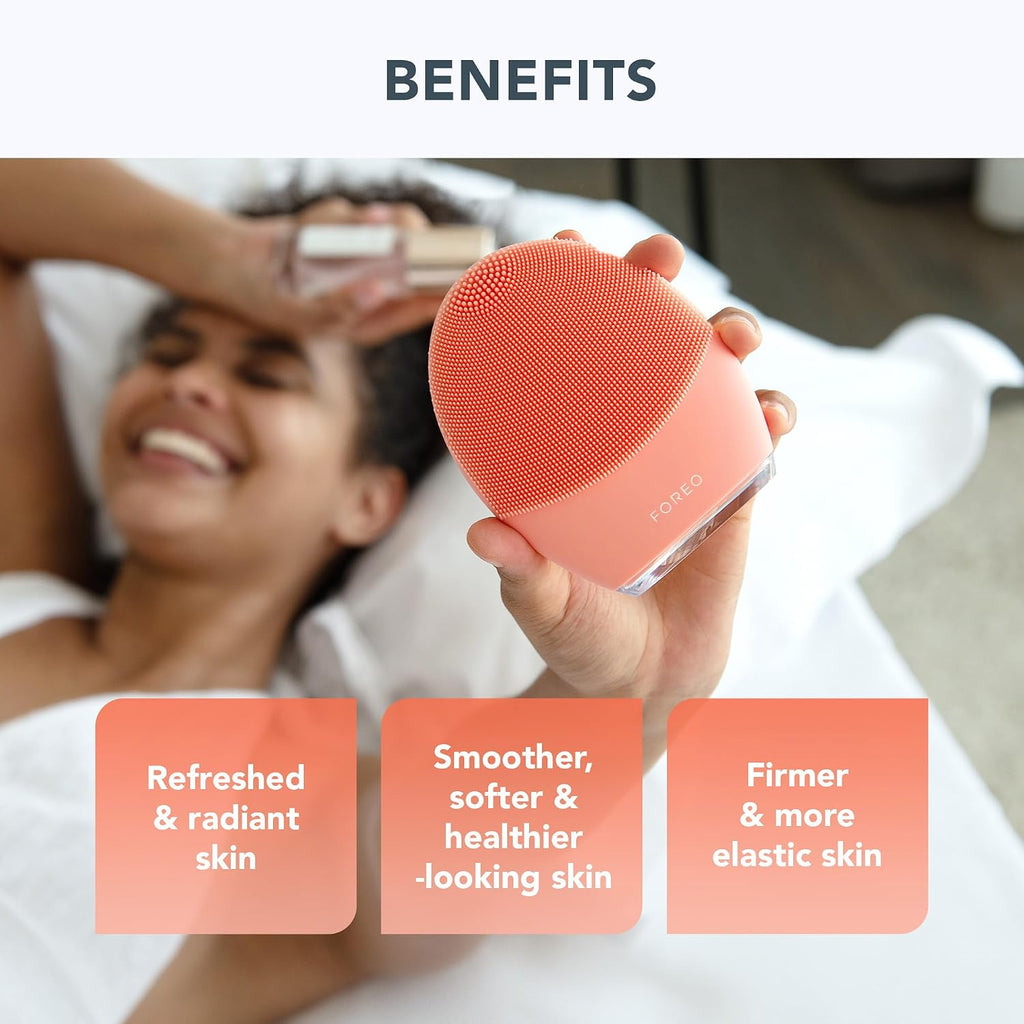 FOREO Luna 4 Bundle - Facial Cleansing Brush + Luna Micro-Foam Face Cleanser 2.0, 3.4 oz + Luna Ultra Nourishing Cleansing Balm, 0.5 oz - Firming Face Massager - Balanced Skin