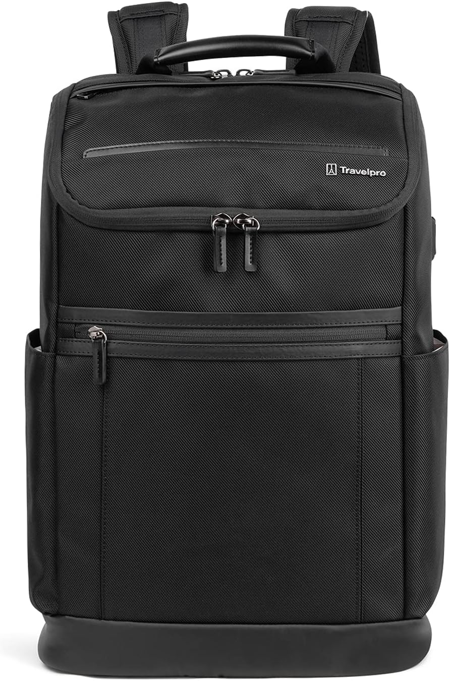 Travelpro Crew Executive Choice 3 Medium Top Load Backpack fits up to 15.6 Laptops and Tablets, USB A and C Ports, Men and Women, Jet Black