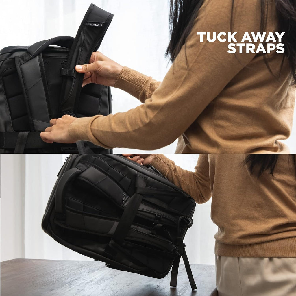 NOMATIC 14L Travel Pack - Mens Travel Backpack - Expandable to 21L - Water Resistant Daypack - TSA-Ready - Lightweight Business Traveling Backpack for Men - 15' Laptop Compartment