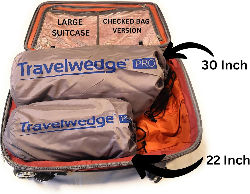 Self-Inflating Bed Wedge Pillow | Lightweight for Travel | Wedge Pillow for Sleeping and Acid Reflux, Heartburn, and GERD Pillow (30 Inch - Checked Bag Version)