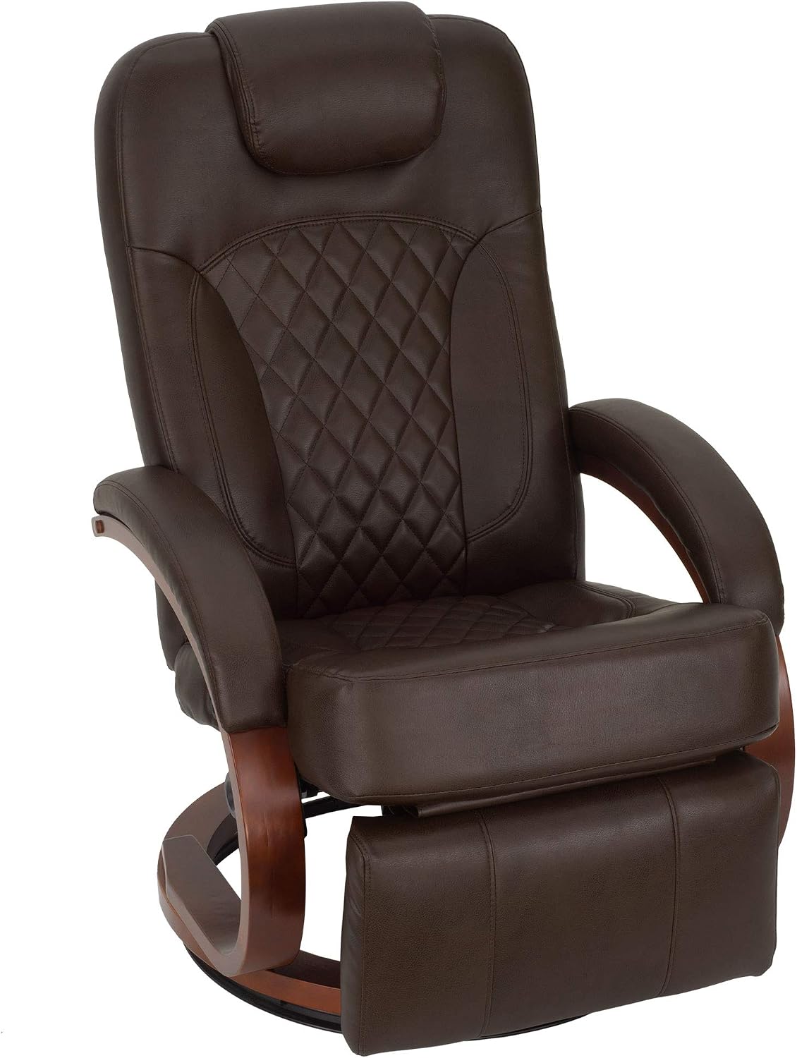 RecPro Nash 28' RV Euro Chair Recliner | Modern Design | RV Furniture | Swivel Base | Recliner Chair (2 Chairs, Chestnut)
