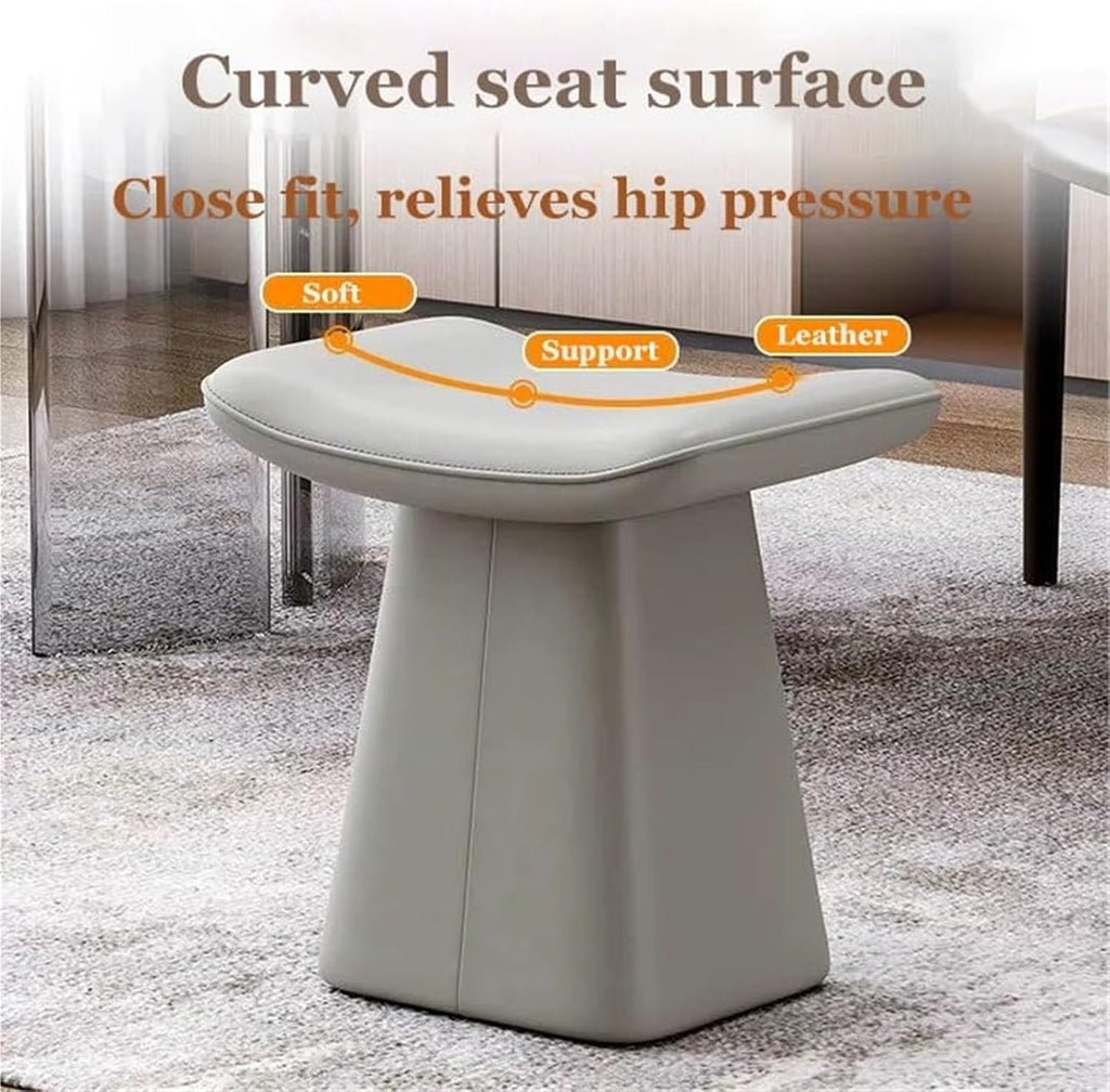 Vanity Chair Wooden Frame Makeup Stool Dressing Dinning Chair Leather Upholstered Vanity Bench for Living Room,Living Room