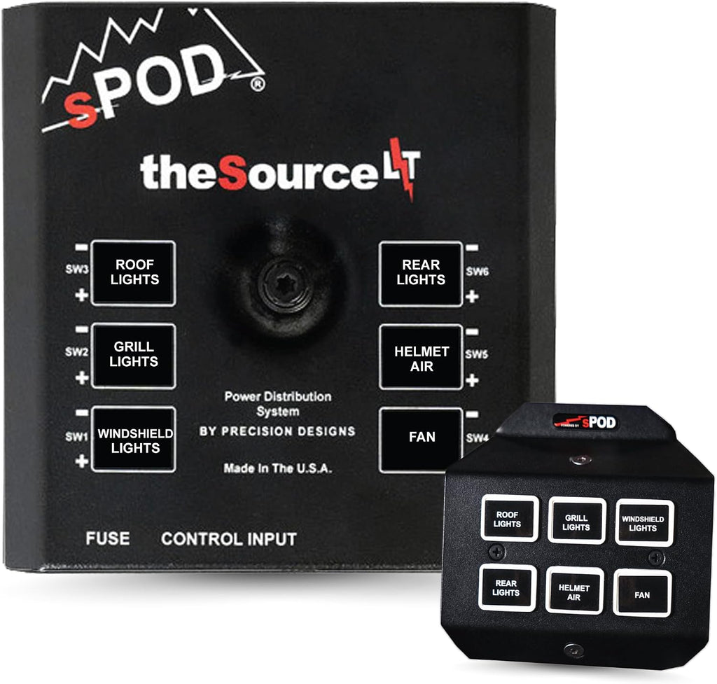 sPOD SourceLT Mini 6 Accessory Controller with Steering Wheel Mount Kit for 2022+ Polaris RZR Pro R, 2020+ Pro XP, 2025 Pro S, & 2020-24' Turbo R UTV - USA 5-Year Warranty