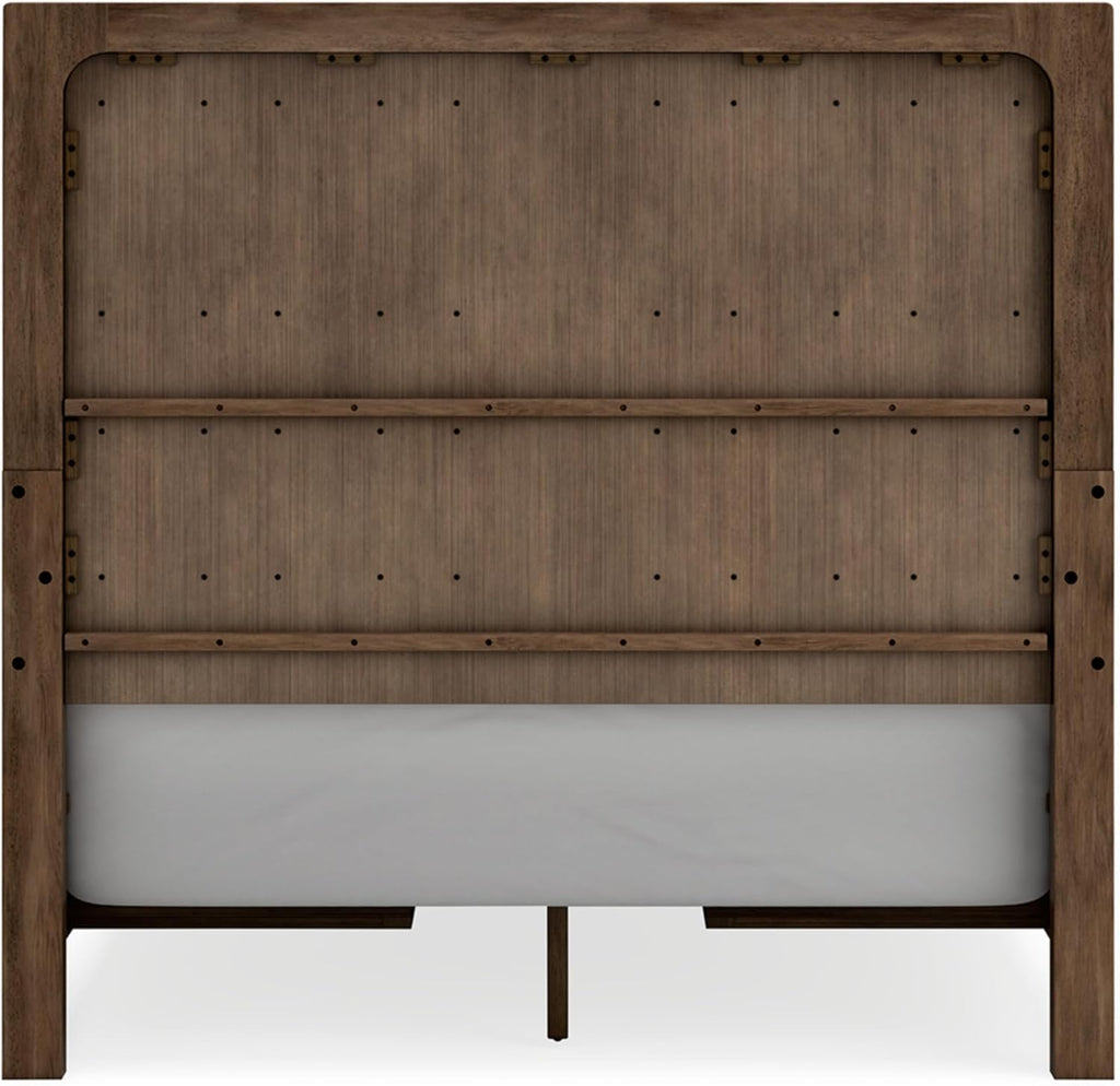 Signature Design by Ashley Cabalynn Modern 4-Drawer Queen Platform Bed with Storage, Foundation or Box Spring Not Needed, Light Brown