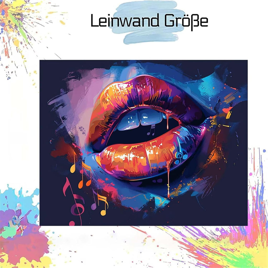 Lip Framed Paint by Numbers Kit for Adults, Sexy Paint by Numbers on Canvas, Crafts for Adults, DIY Acrylic Oil Painting Kits with Brushes, Painting for Home Wall Decor, Gifts for Women 40x54in H-7564