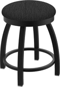 HBS 802 Misha 18' Swivel Vanity Stool with Black Wrinkle Finish and Graph Coal Seat