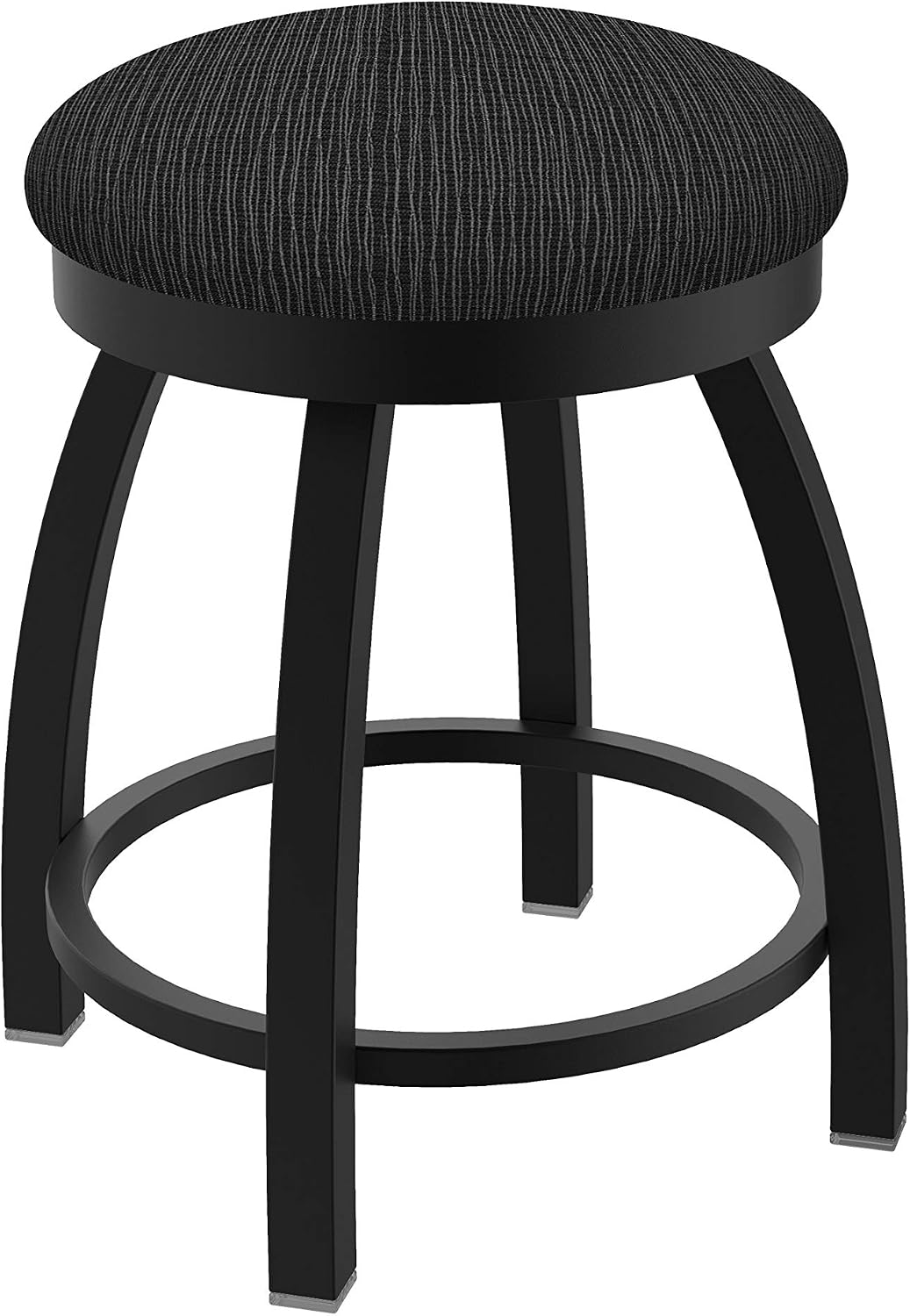 HBS 802 Misha 18' Swivel Vanity Stool with Black Wrinkle Finish and Graph Coal Seat