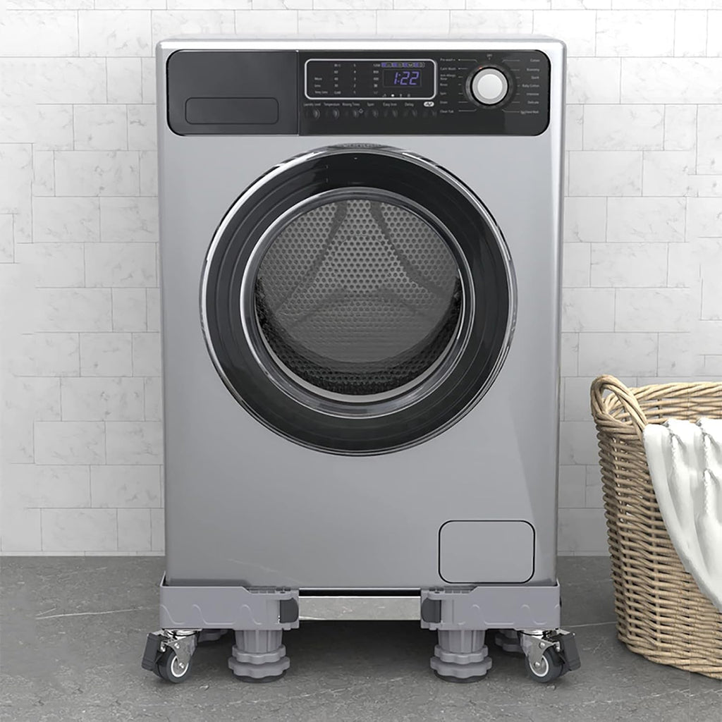 Adjustable Washing Machine Stand Base, Mini Fridge Stand Furniture Dolly, Universal Mobile Roller Multi-Functional Movable Pedestal, Refrigerator Stand with 4 Locking Wheels