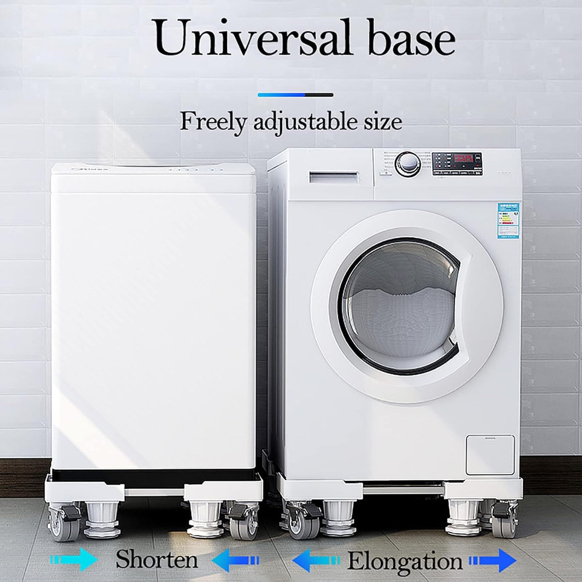 Adjustable Fridge Stand, Universal Washing Machine Base, Movable Pedestal for Washer and Dryer, Multi-Functional Risers for Washer and Dryer, 51-44cm