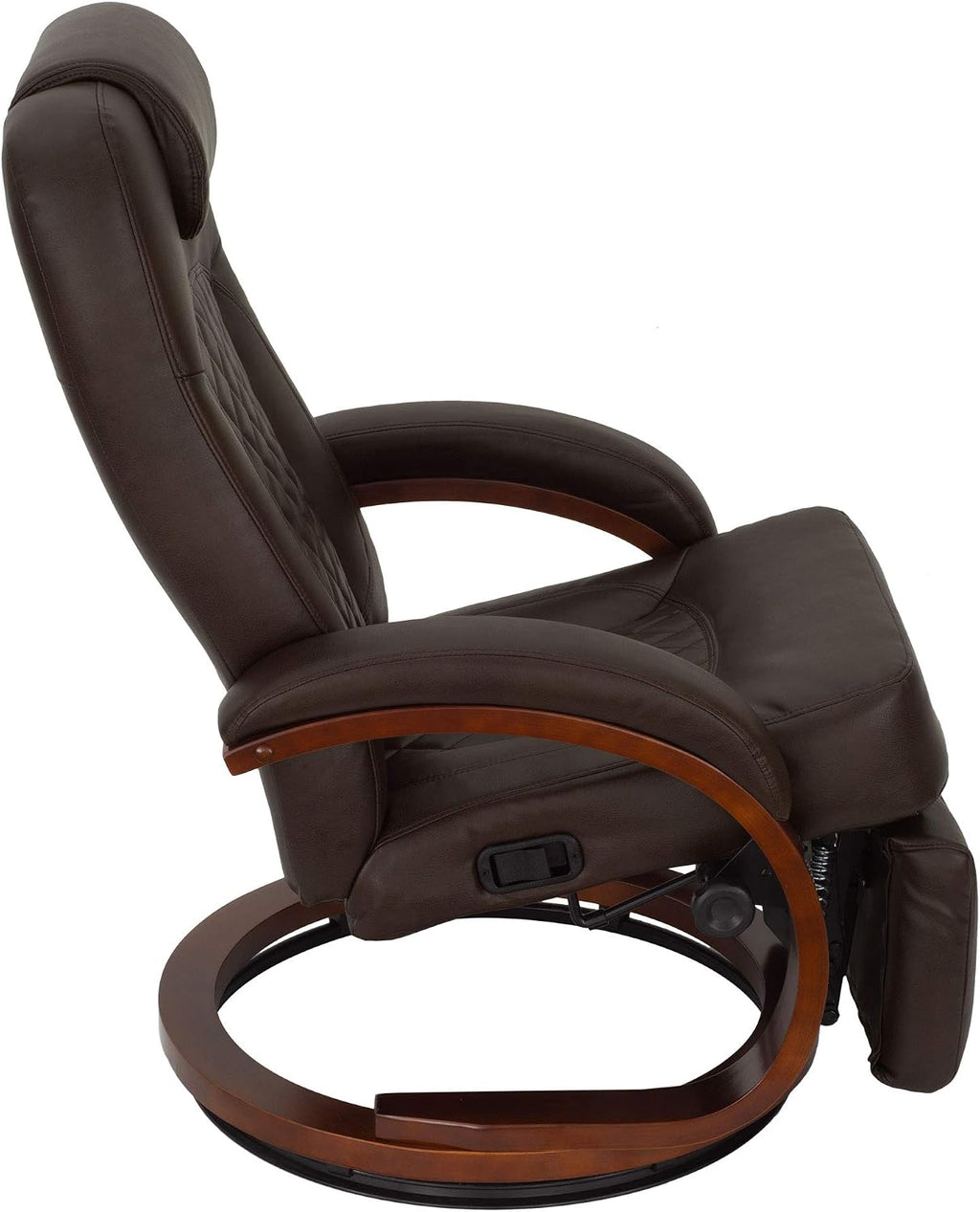 RecPro Nash 28' RV Euro Chair Recliner | Modern Design | RV Furniture | Swivel Base | Recliner Chair (2 Chairs, Chestnut)