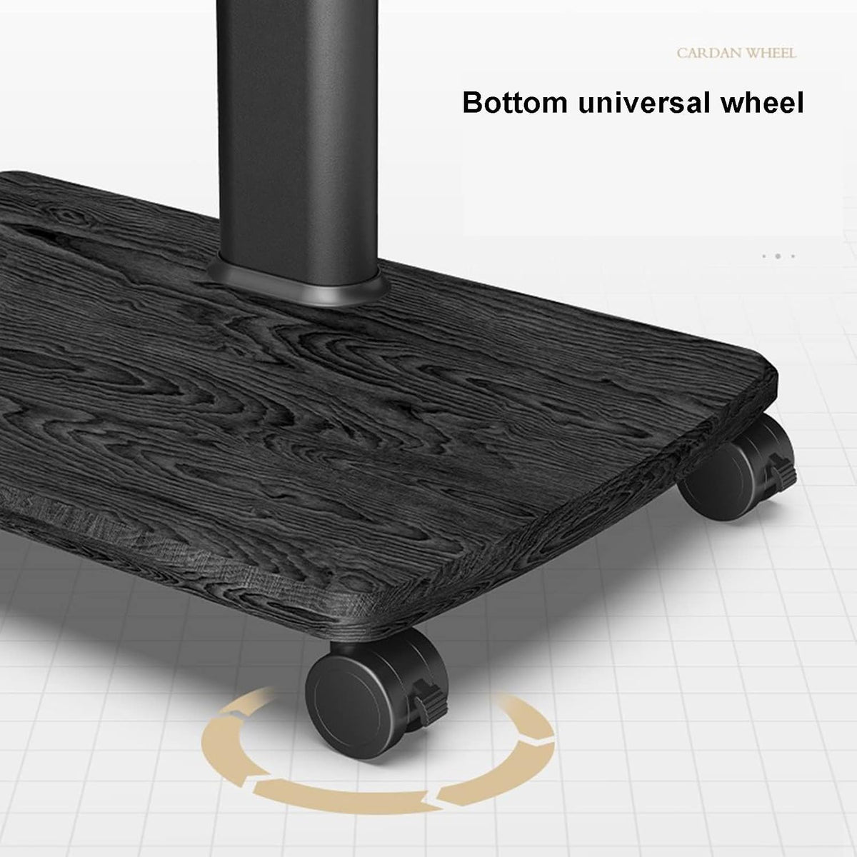 Mobile TV Cart with Wheels for 37-75 Inch TVs, Rolling Floor TV Stand with Wooden Base, 360°Rotation, Max 600x400mm, Black