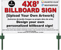 Custom + Personalized Large Yard Sign, 96 x 48 inch (8ft x 4ft), Outdoor, Weatherproof Corrugated Plastic, Multiple Pack Selection (2)