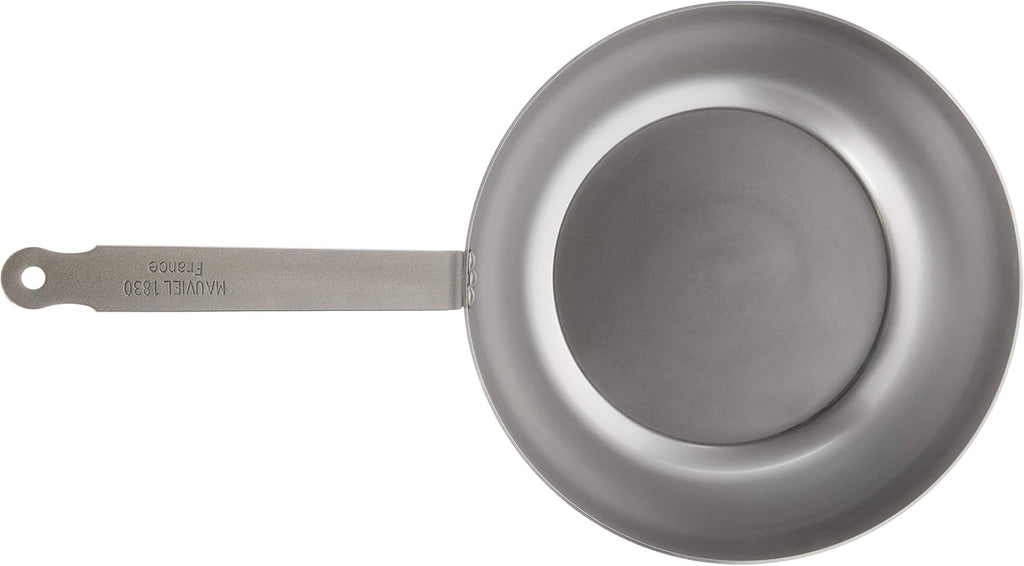 Mauviel M'Steel Black Carbon Natural Nonstick Chef Pan With Iron Handle, 4.2-qt, Suitable For All Cooking Surfaces, Made in France