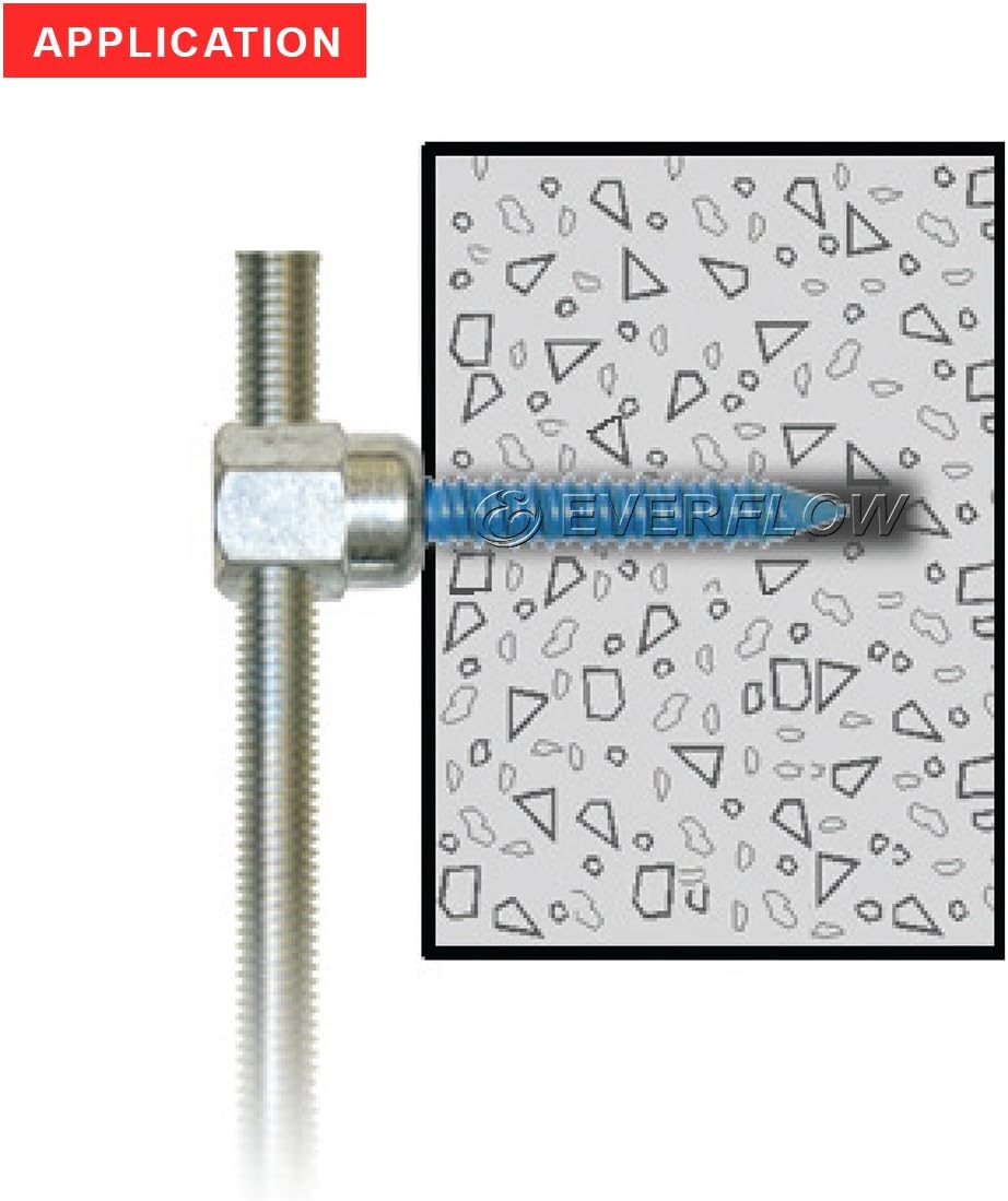 Everflow Sammys 8061957-50 SWC 20 3/8 Inch Screw Horizontally Threaded Rod Anchor Designed for Concrete Structure, Steel with Zinc Finish, Blue Delta Seal, Prevent Snapping (Pack of 50)