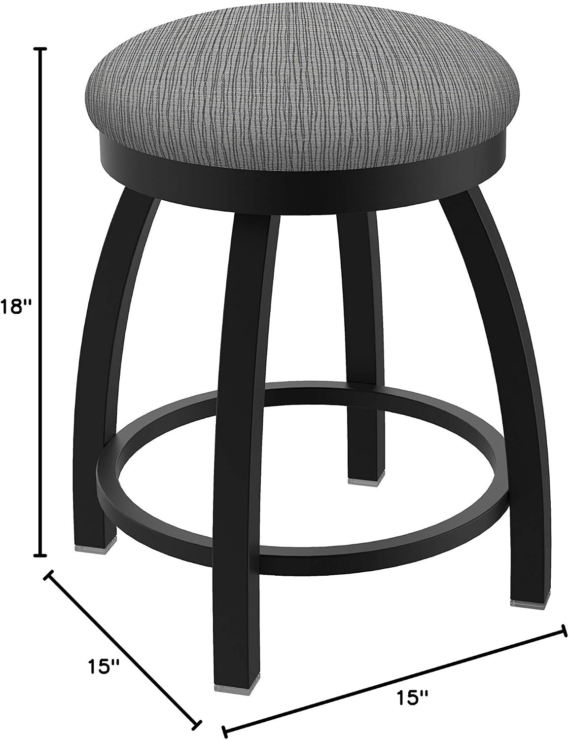HBS 802 Misha 18' Swivel Vanity Stool with Black Wrinkle Finish and Graph Alpine Seat