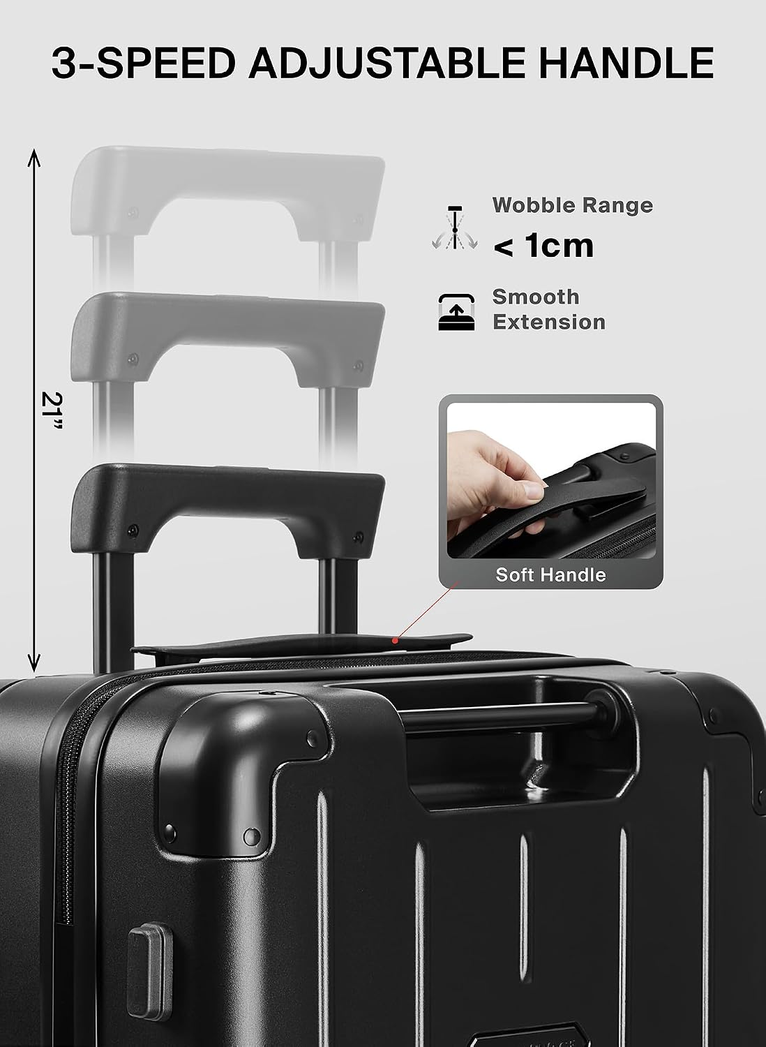 BlackVoyage Air Vacuum Seal Suitcase Carry-On 20-Inch Travel Luggage USB Port 20' AirCabin Air Compression Pump (Matte Black, 40L Capacity (No Vacuum Bag))