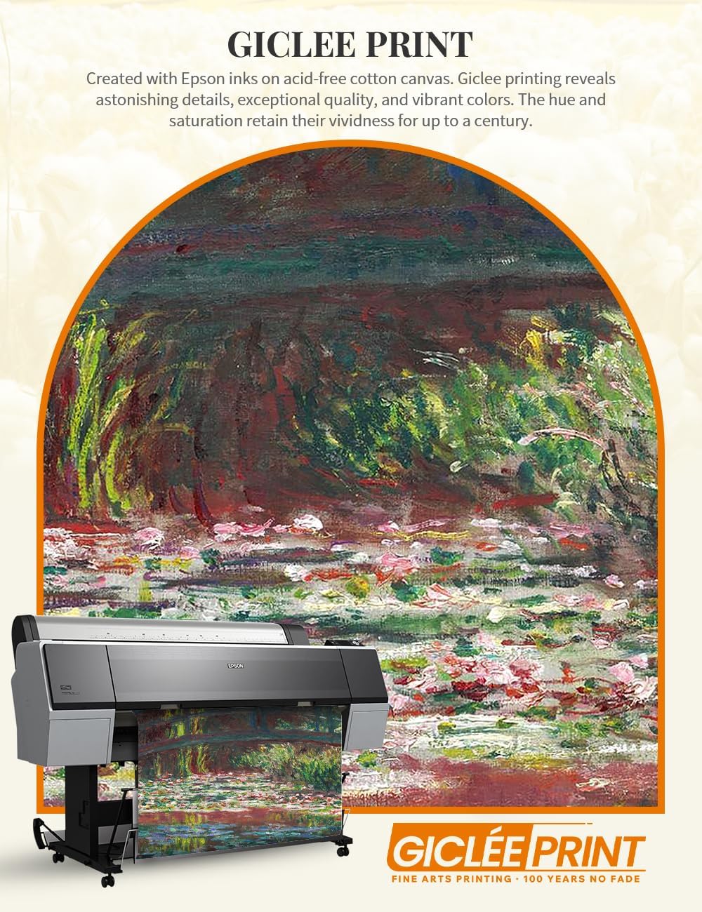 DECORARTS - Water Lily Pond (1900) by Claude Monet, Museum-Quality Giclee Canvas Print, Wall Art Reproduction, 30' W x 40' H, Made in USA