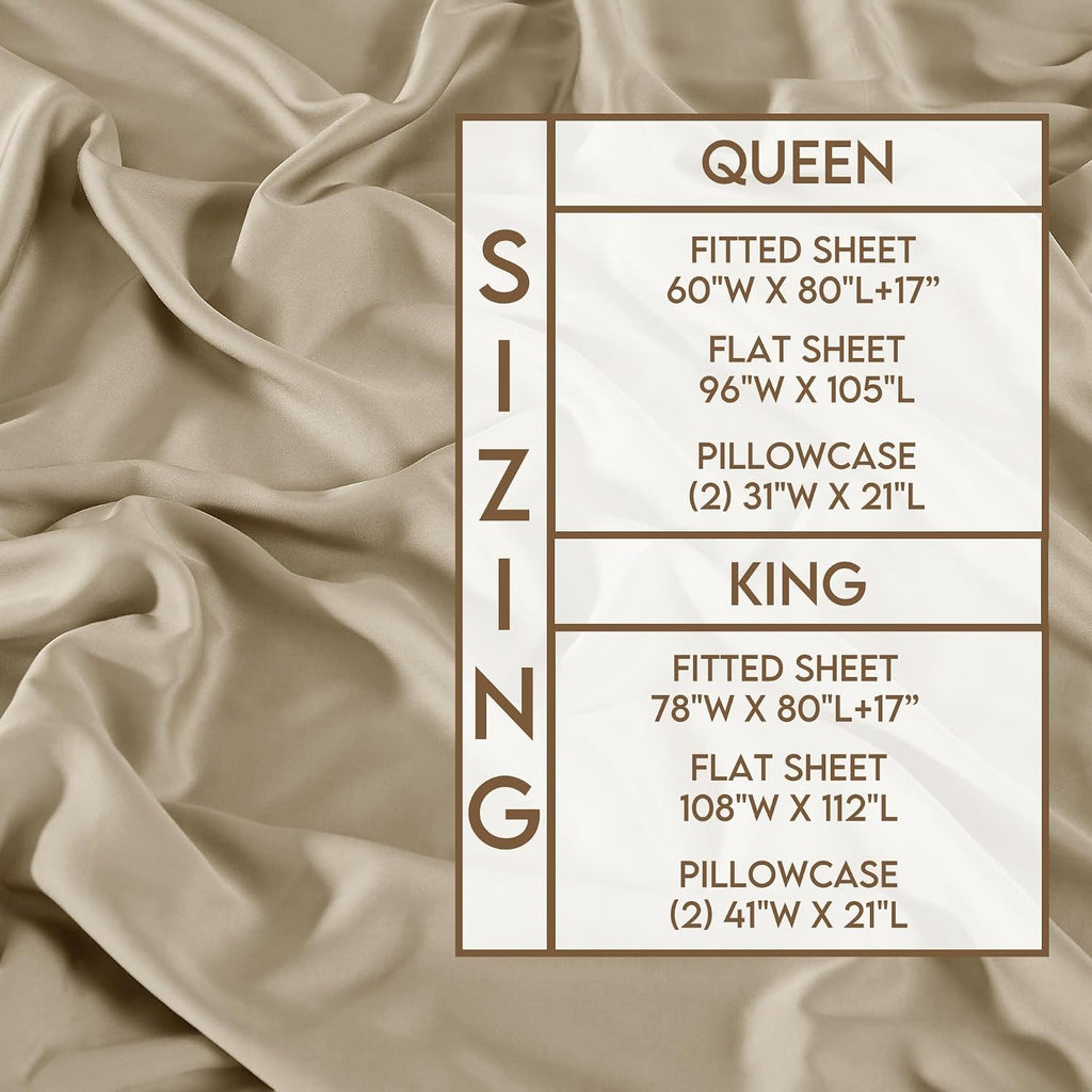 Brooklyn Loom 300 Thread Count 100% Rayon from Bamboo Grey 4 Piece King Sheet Set