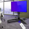Motorized TV Floor Stand - Mobile TV Cart with Wheels, with Remote Control Intelligent Electric Lifting Stand, Telescopic Electric Lift TV Stand with Auto Lifting, Dual Mode Control