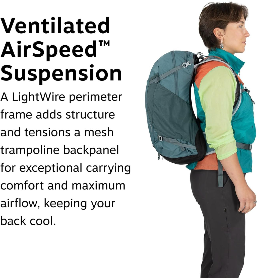 Osprey Hikelite 26L Durable Hiking Backpack - Travel Daypack with Rain Cover for Men and Women, Tungsten Yellow