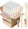 Disposable Toothbrush with Toothpaste Set, Individually Wrapped Soft Bristles Travel Size Manual Toothbrushes Kit in Bulk for Hotel/Travel/ Business/Donation/Homeless/Charity/Camping (1000 Pack)