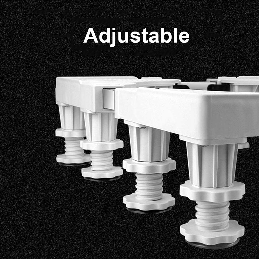 Adjustable Washing Machine Base Washing Machine Stand Universal Anti-Rust Heavy Duty Dryer Base Holder Bracket Length/Width 43-65cm Stand for Fridge, Air Conditioner, Dishwash