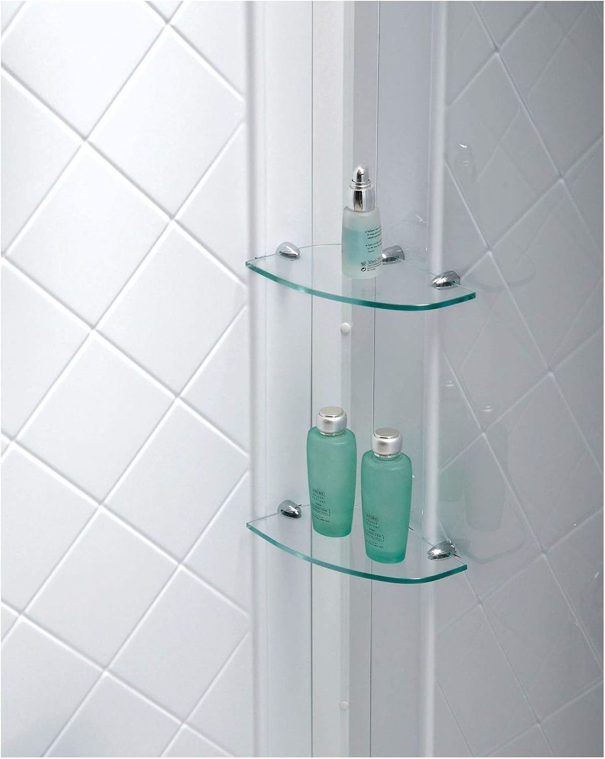 DreamLine 32 in. D x 48 in. W x 76 3/4 in. H Center Drain Acrylic Shower Base and QWALL-5 Backwall Kit In White, DL-6070C-01