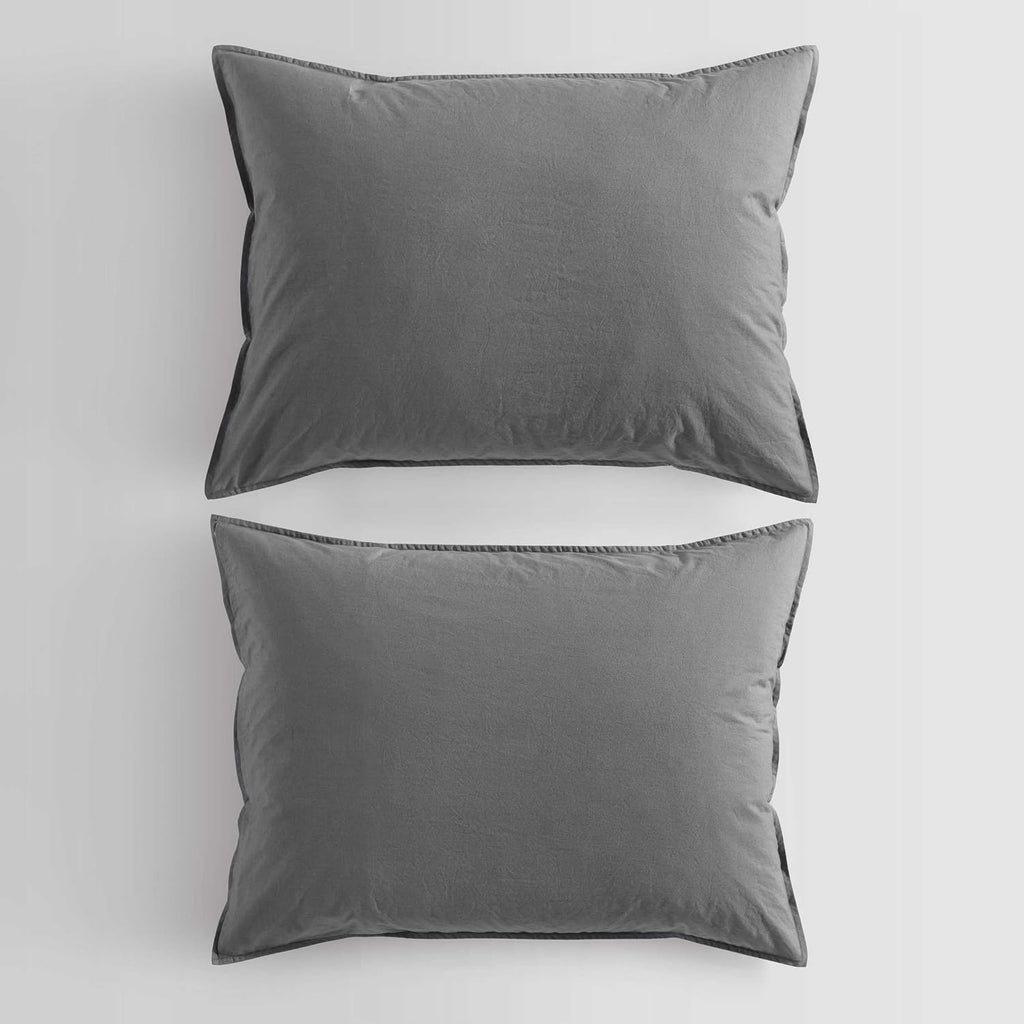 Calvin Klein - King Comforter Set, Modern Cotton Washed Percale Bedding with Matching Shams, Oeko-Tex Certified (Washed Percale Graphite, King)