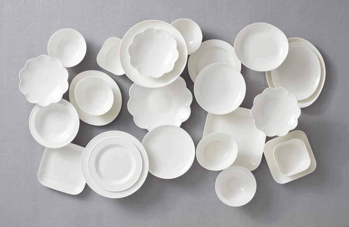 Lenox Dinnerware Sets, Studio 1414 Rimmed 16-Piece Dinnerware Set, Service For 4, Bone China Material, Dishwasher Safe, Microwave Safe, Plates, Bowls, Plates And Bowls, Dinner Dishes (White, 16 Piece)