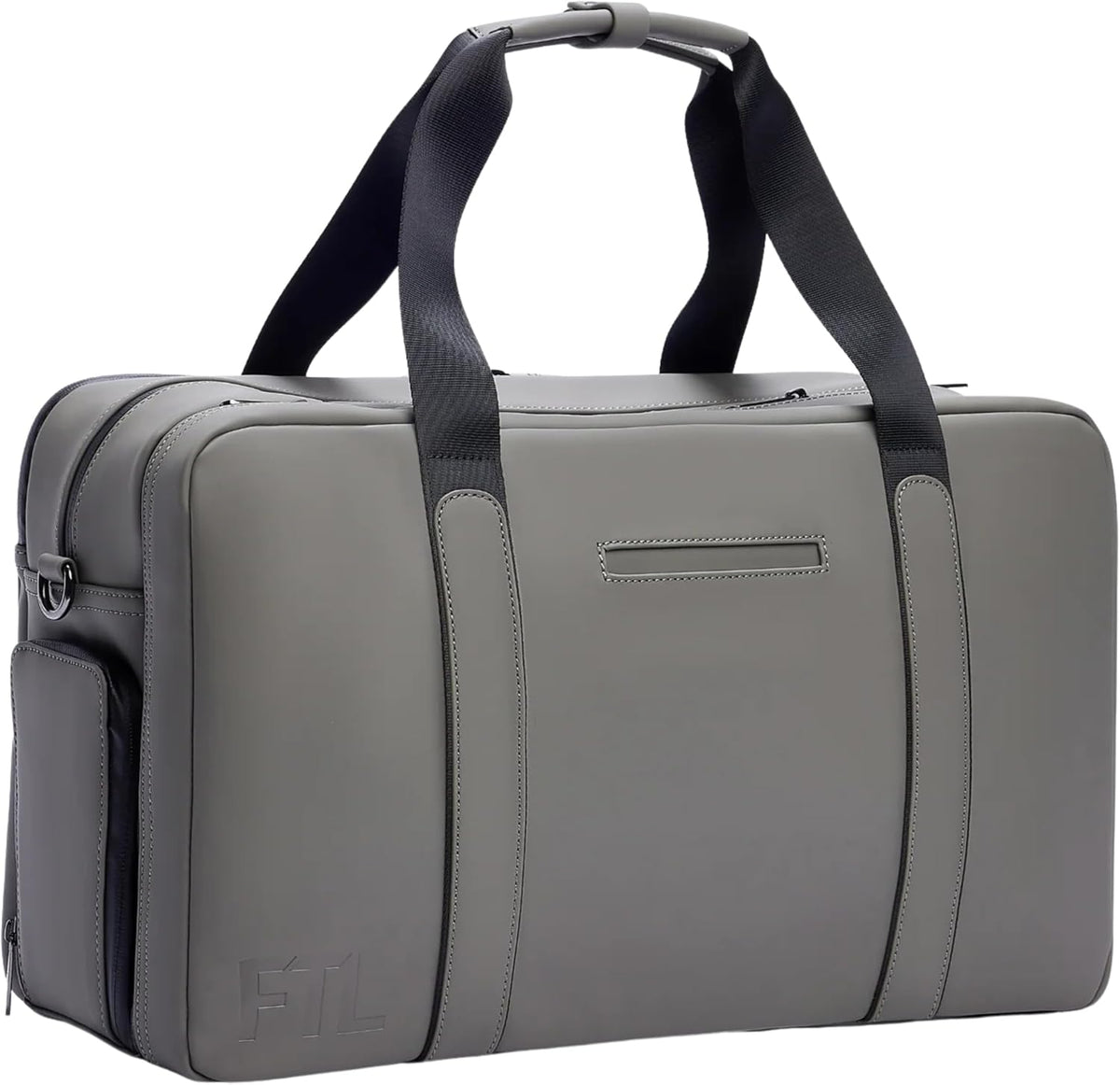 The FTL Pro Mens Travel Bag - 30L Premium Work to Gym Weekender Duffel with Garment Bag, Shoe Space & 18' Laptop Sleeve - Organized Athletic Business Carry On Hybrid, Fits Under Airplane Seat - Grey