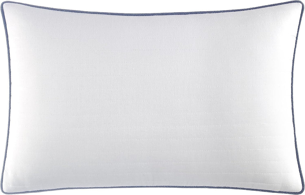Nautica - Queen Comforter Set, Cotton Reversible Bedding with Matching Shams & Bonus Decorative Pillows (Westport Navy, Queen)