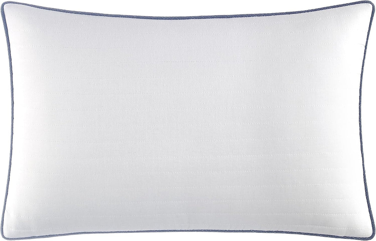 Nautica - Queen Comforter Set, Cotton Reversible Bedding with Matching Shams & Bonus Decorative Pillows (Westport Navy, Queen)