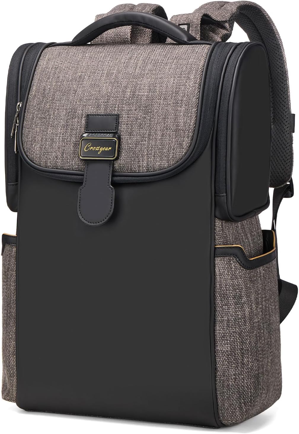 CROSSGEAR Casual Daypack Backpack, Lightweight, Shock-absorbing Padding Strap, Breathable Back, Work Business Laptop Backpack for Men, Multi-Pocket, Water-resistant, 14' Laptop Compartment, 24L