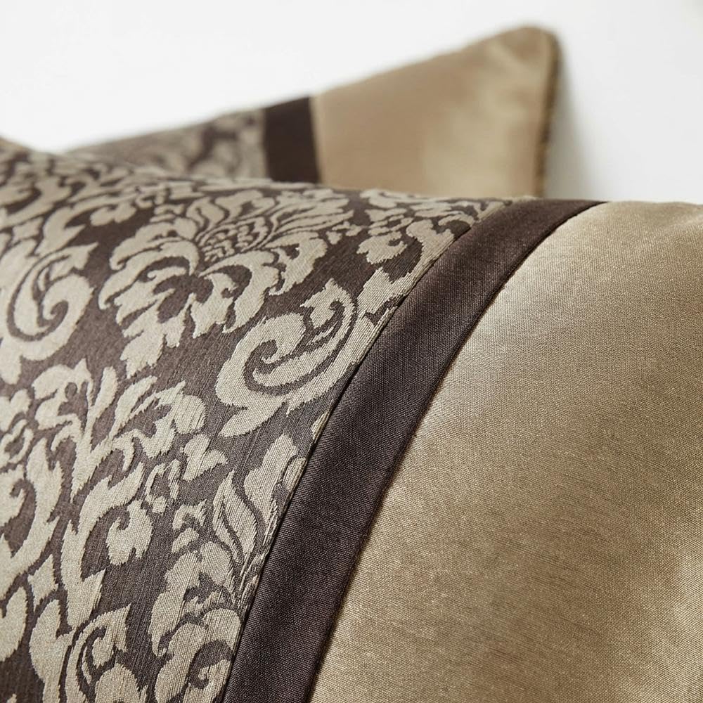 Michael Amini Imperial Brown Comforter Set 10-Piece with 100% Polyester Jacquard, Cotton-Polyester Back, King Size Bedding Ensemble, Durable Soft Fabric, Stylish Warmth and Comfort