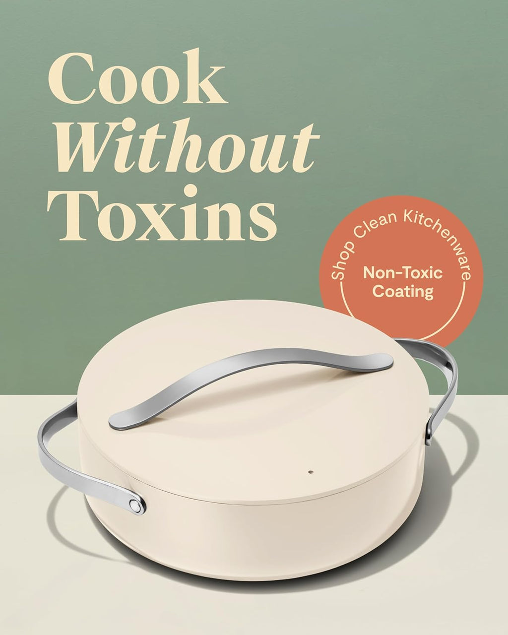 Caraway Rondeau - 6 Qt Non-Stick Pan with Lid - Free From Forever Chemicals - Perfect for Searing, Braising, & Roasting - Gray