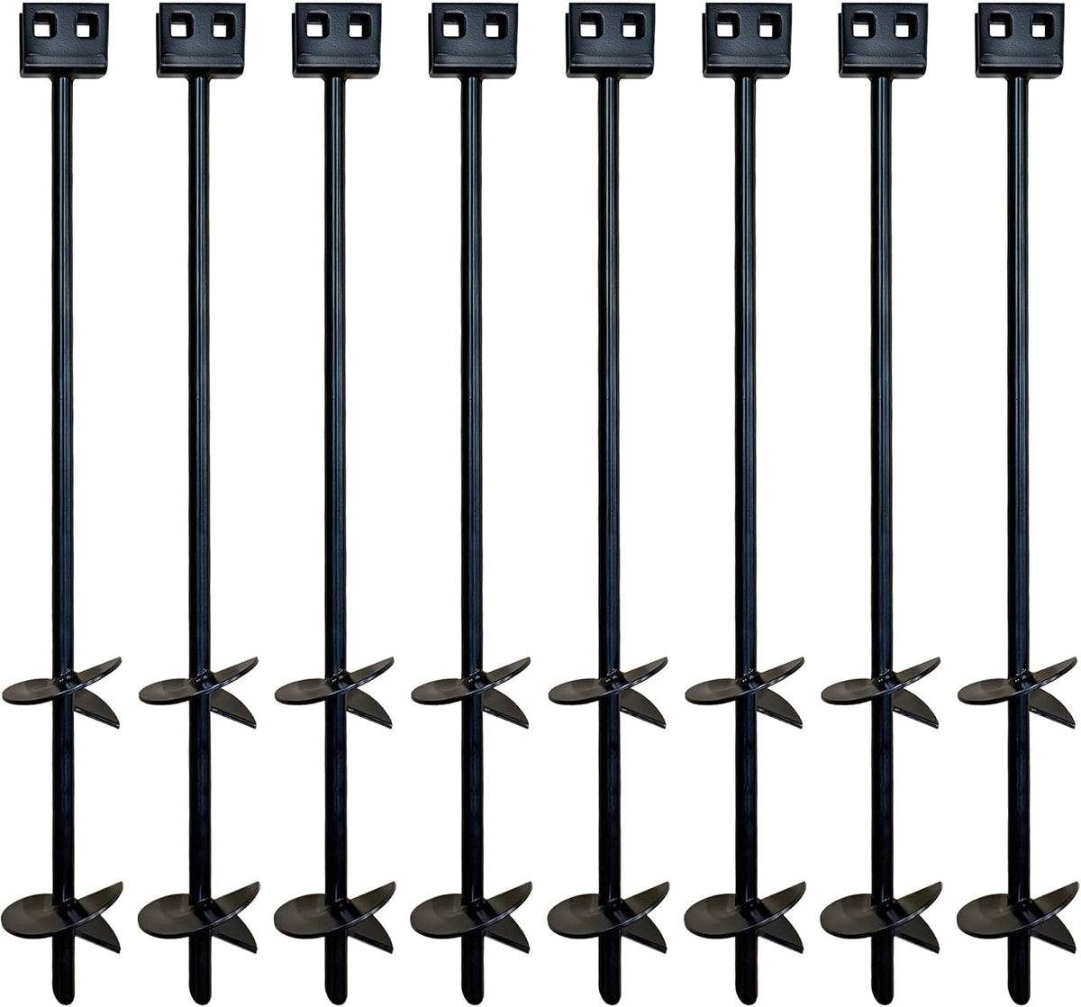 3/4' x 30' Mobile Home Double Disk Earth Auger Anchor, Heavy Duty Steel - RV, Camping, Tents, Trampolines, Deer Stands (8 Pack)