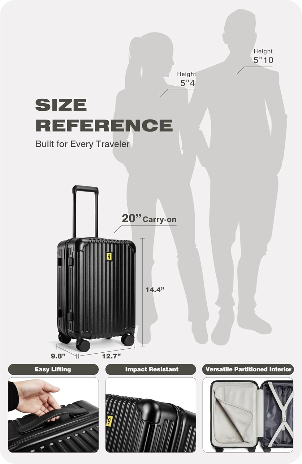 AirVault Vacuum Seal Air Compression 20-Inch Suitcase Carry-On Travel Luggage USB Port Pump TSA Lock Backpack Vacpack 20' - HyperVault, Matte Black, 60L Capacity (1 Vacuum Bag)