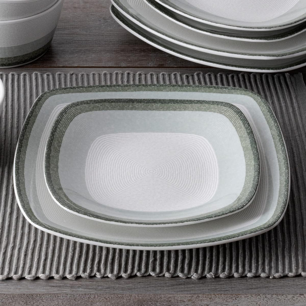 Noritake Colorscapes Layers Sage 12-Piece Square Dinnerware Set, Service for 4