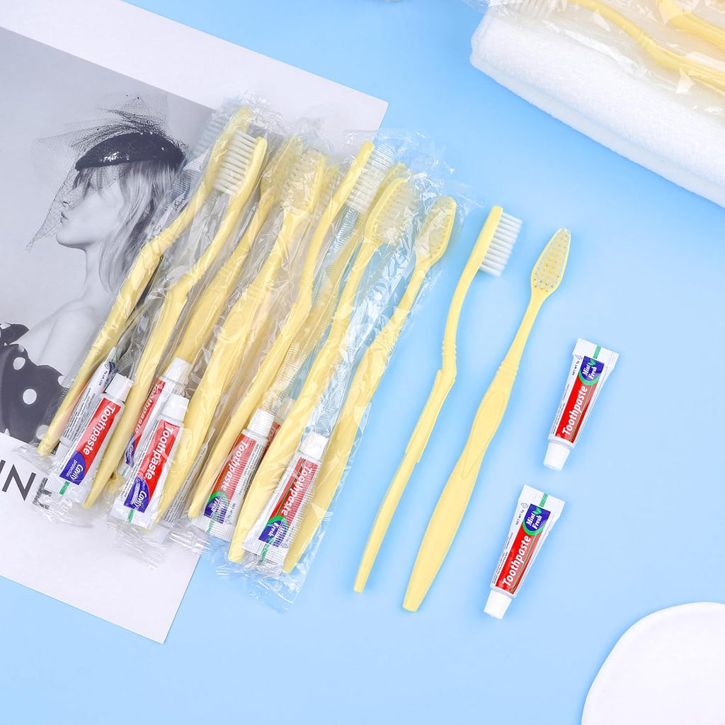 Disposable Toothbrush with Toothpaste Set, Individually Wrapped Soft Bristles Travel Size Manual Toothbrushes Kit in Bulk for Hotel/Travel/ Business/Donation/Homeless/Charity/Camping (1000 Pack)