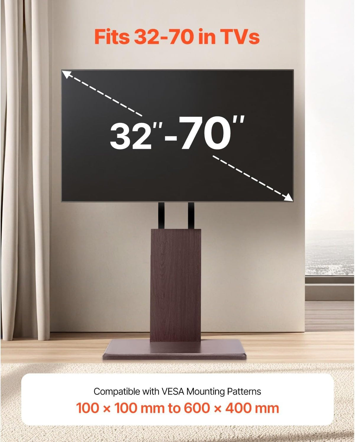 Universal TV Stand Swivel Stand Holds up to 99 lbs for 32-70 Inch Screens