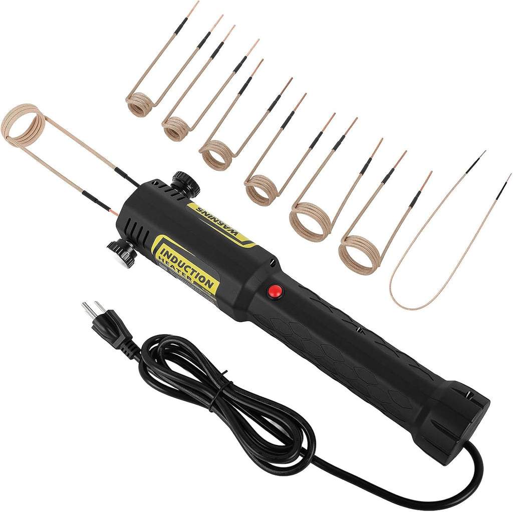 Induction Heater Bolt Removal, 1200W Induction Bolt Heater Tool with 8 Coils, Heat Stripped Bolt Remove for Rusted Nuts, Screws (Yellow)