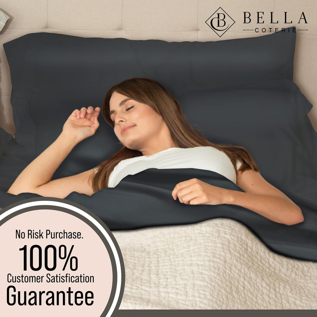 Bella Coterie Luxury Bamboo Viscose King Size Sheet Set | 100% Organically Grown | Ultra Soft | Cooling for Hot Sleepers | 18' Deep Pocket [Charcoal Grey]