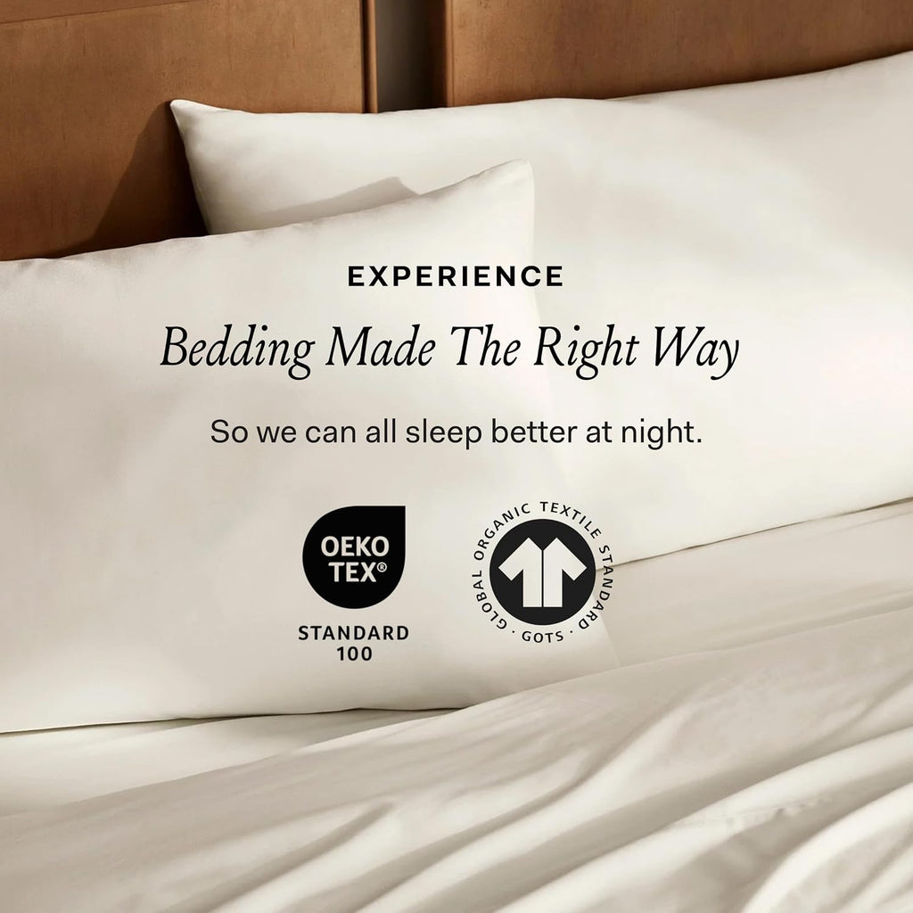 BOLL & BRANCH Signature Hemmed Sheet Set - Twin, White - Luxury 100% Organic Cotton - Includes 1 Flat, 1 Fitted, 2 Pillowcases - Buttery Soft