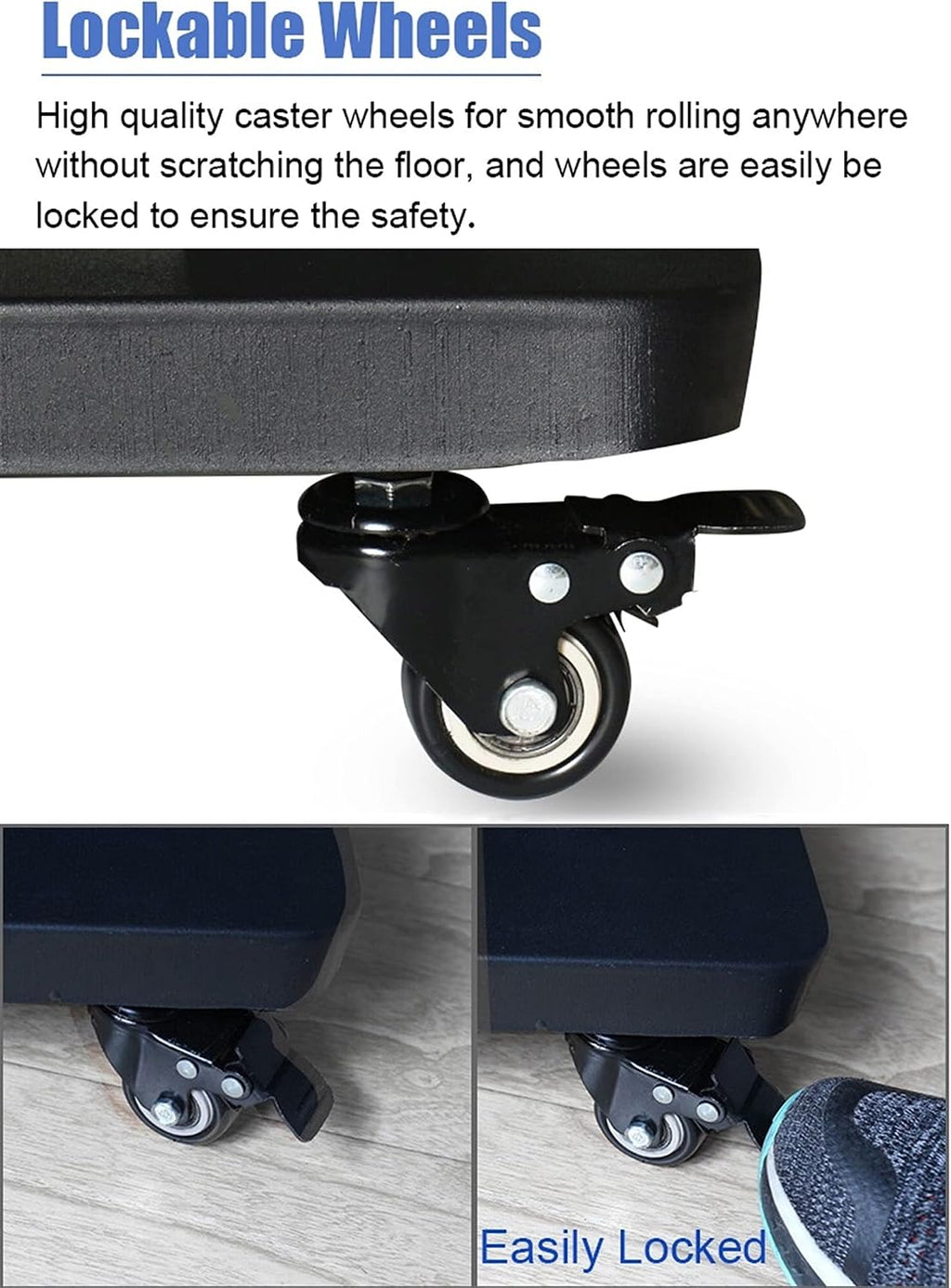 Heavy Duty Universal Floor TV Stand - Mobile TV Cart with Wheels and Storage, for 40 to 75 Inch TV LCD Led Plasma Flat Panel Screen, Black Beautiful Scenery