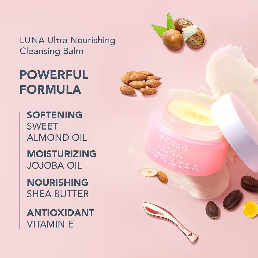 FOREO Luna 4 Bundle - Facial Cleansing Brush + Luna Micro-Foam Face Cleanser 2.0, 3.4 oz + Luna Ultra Nourishing Cleansing Balm, 0.5 oz - Firming Face Massager - Balanced Skin